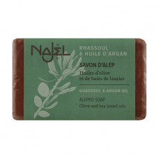 The Aleppo Najel Aleppo Soap Ghassoul and Argan Oil soap with argan oil and volcanic clay, 100 g