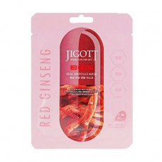 Ampoule Jigott Ginseng Real Ampoule Mask face pack with extract of a red ginseng, 27 ml