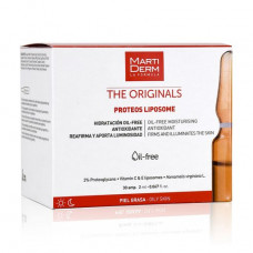 Ampoules with liposomes for the person, a neck, a zone of a decollete MartiDerm The Originals Proteos Liposome for the fat and dehydrated skin, 30 * 2 ml