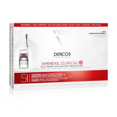 Ampoules against a hair loss of complex action of Vichy Dercos Aminexil Clinical 5 for women, 21*6 ml