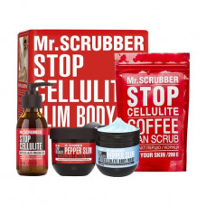 Antitsellyulitny the Mr.Scrubber Stop Cellulite Slim&Elastic Body set (massage oil, warming wrapping for a body, cold wrapping for a body, a srub)