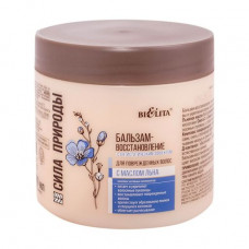 Bielita balm restoration Force of nature, with antistatic effect, for the injured hair, with oil of a flax, 380 ml