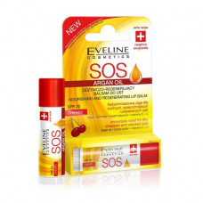 Balm for lips of Eveline ARGAN OIL SOS nutritious restoring - cherry, 8 ml