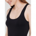 Seamless undershirt female Giulia Tank on wide shoulder straps, Black, 2S