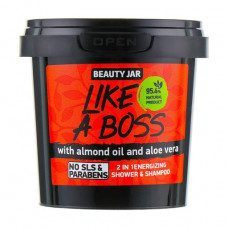 Bessulfatny Boss 2 in 1 Energizing Shower & Shampoo Beauty Jar Like A shampoo-gel with almond oil and scarlet belief, 150 g