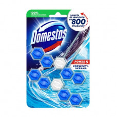 The block for clarification of a toilet bowl of Domestos Power 5 Freshness of the ocean, 2*55 g