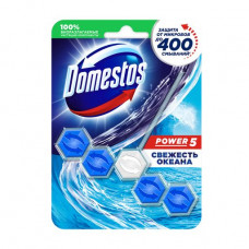 The block for clarification of a toilet bowl of Domestos Power 5 Freshness of the ocean, 55 g