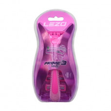 The Lezo Prime 3 razor with 4 replaceable cartridges, women's