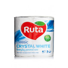 Toilet paper Ruta classic of white 2-layer, 4 pieces.