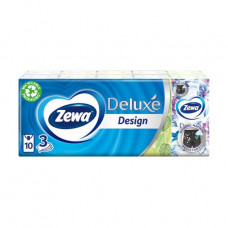 Paper nasal kerchiefs of Zewa Deluxe Design, 3-layer, 10*10 pieces