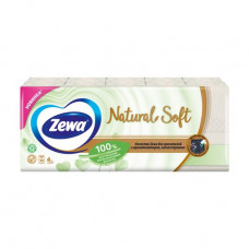 Paper nasal kerchiefs of Zewa Natural Soft, 4-layer, 10*9 pieces