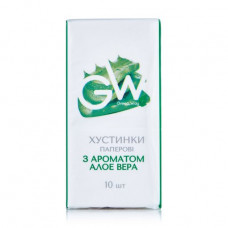 Paper kerchiefs of Green Way with aroma of an aloe belief, 10 pieces