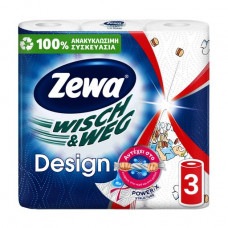 Zewa Wisch & Weg Design paper towels, 2-layer, 45*3 separations, 3 rolls
