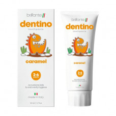 Children's tooth Brillante Dentino Caramel Kids Toothpaste paste-gel, from 2 to 6 years, with taste of caramel, 50 ml