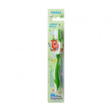 Children's toothbrush Pink Elephant Beaver Subject, soft, green, 1 piece