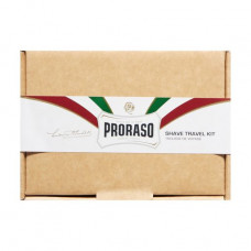 Dorozhny set for shaving of men's Proraso Shave Travel Kit (cream before shaving, 15 ml + shaving cream, 10 ml + after shave balm, 25 ml)