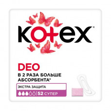 Kotex Deo Super panty liners, 52 pieces