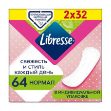 Libresse Daily Fresh Normal panty liners ultrathin, 2*32 pieces