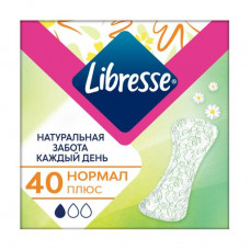 The Libresse panty liners Natural care Normal plus, with an aloe belief and a camomile, 40 pieces