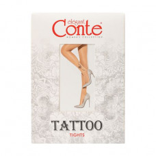 Fantasy tights female Conte Elegant Tattoo 20S-17SP, with the drawing Light Love, 20 DEN, 003 Natural, size 3