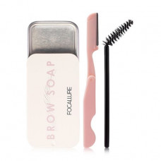 The fixing soap for eyebrows of Focallure Brow Soap with Brush & Knife with a brush and the razor, 10 g