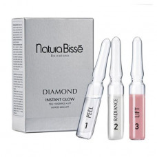 Flash ampoule of Natura Bisse Diamond Instant Glow Express Mini-Lift for shine of face skin, 3*1.5 ml