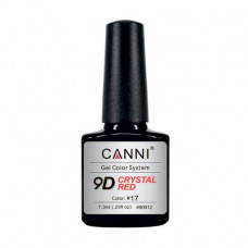 Gel polish for nails of Canni Gel Color System 9D Crystal Red 17, 7.3 ml