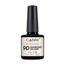 Gel polish for nails of Canni Gel Color System 9D Diamond Silver 13, 7.3 ml