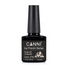 Gel polish for nails of Canni Ice French Series 06 Beige translucent with holographic gloss, 7.3 ml