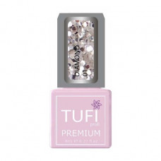 Gel polish for nails of Tufi Profi Premium Diamond 01 Neon large spangles, 8 ml