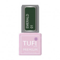 Gel polish for nails of Tufi Profi Premium Emerald 01 of Coniferous, 8 ml