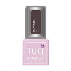 Gel polish for nails of Tufi Profi Premium Midnight 01 Decorative rose, 8 ml