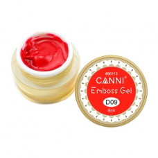 Gel-paste for nails of Canni 3D Emboss Gel D09 of red, 8 ml