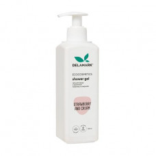 Shower gel of Delamark with aroma of strawberry and cream, 400 ml
