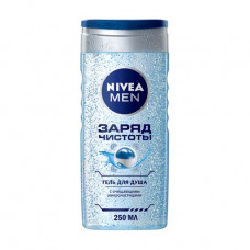 The shower gel Nivea Men Purity Charge, with the cleaning microparticles, men's, 250 ml