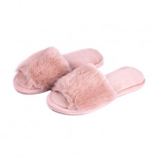 Women's room Twins HS-LUX slippers open, fur, powdery, size 36-37