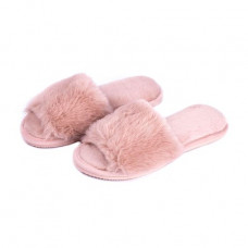 Women's room Twins HS-LUX slippers open, fur, powdery, size 38-39
