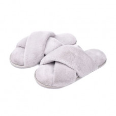 Women's room Twins HS-Lux slippers open, recross, fur, gray, size 40
