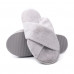 Women's room Twins HS-Lux slippers open, recross, fur, gray, size 40
