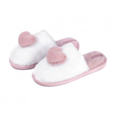 The women's room Twins HS-Lux slippers closed, fur, a pompon heart, pink, size 36-37