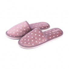 The women's room Twins HS-OZ slippers closed velors in peas, pink, size 36-37