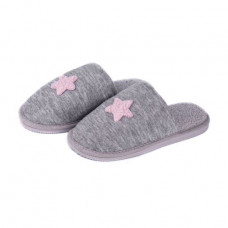 The women's room Twins HS-OZ slippers closed, star, gray, size 40
