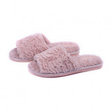 Women's room Twins HS slippers open, fur, pink, size 40