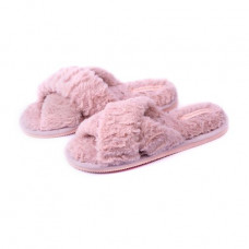 Women's room Twins HS slippers open, recross, fur, pink, size 40