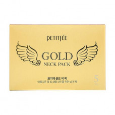 Hydrogel mask for a neck of Petitfee & Koelf Hydrogel Angel Wings Gold Neck Pack with a placenta, 5*10 g