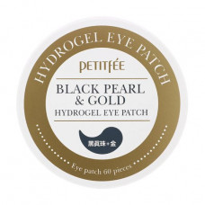 Hydrogel patches for skin around eyes of Petitfee & Koelf Black Pearl & Gold Hydrogel Eye Patch with gold and black pearls, 60 pieces