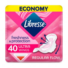 The sanitary pads Libresse Freshness & Protection Ultra, Regular Flow with wings, 40 pieces