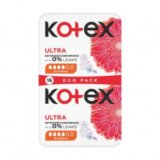 Sanitary pads for critical days of Kotex Ultra Comfort Normal, 16 pieces