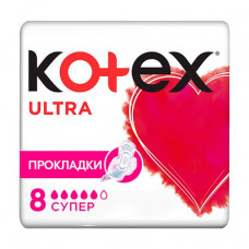 Sanitary pads for critical days of Kotex Ultra Super, 8 pieces