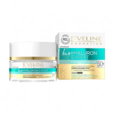 Hypoallergenic day and night concentrated cream of Eveline Cosmetics BioHyaluron Expert 50+ filling wrinkles about lifting effect, 50 ml